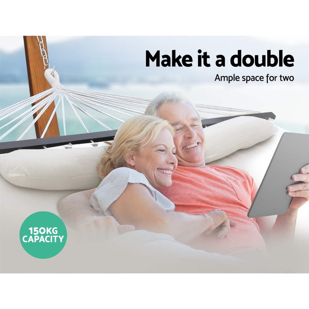 Gardeon 2-Person Hammock Bed Chair with Pillow view 5