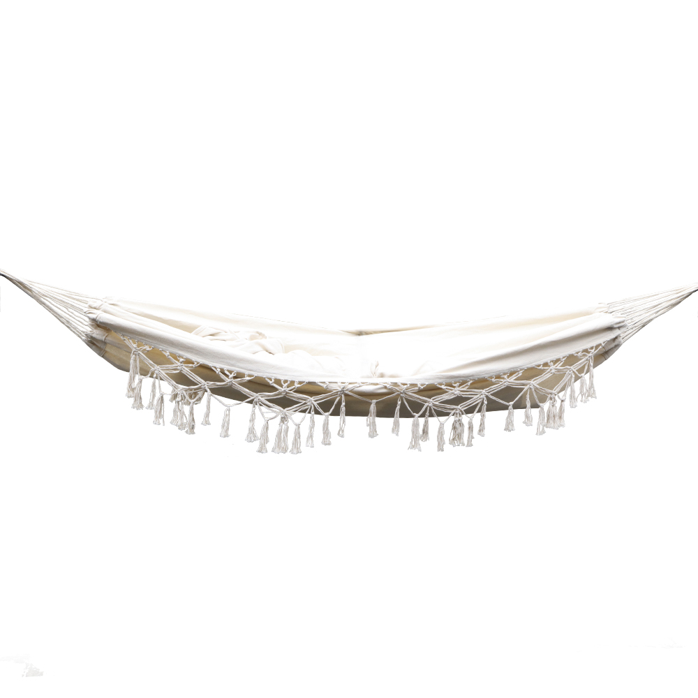 Gardeon Cream Tassel Rope Hammock Bed Chair view 3