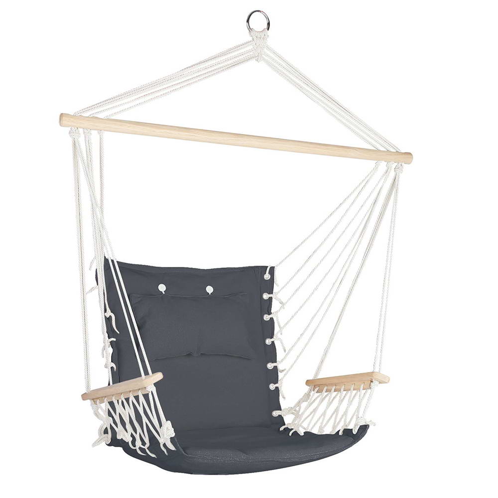 Gardeon Grey Hammock Chair with Armrest