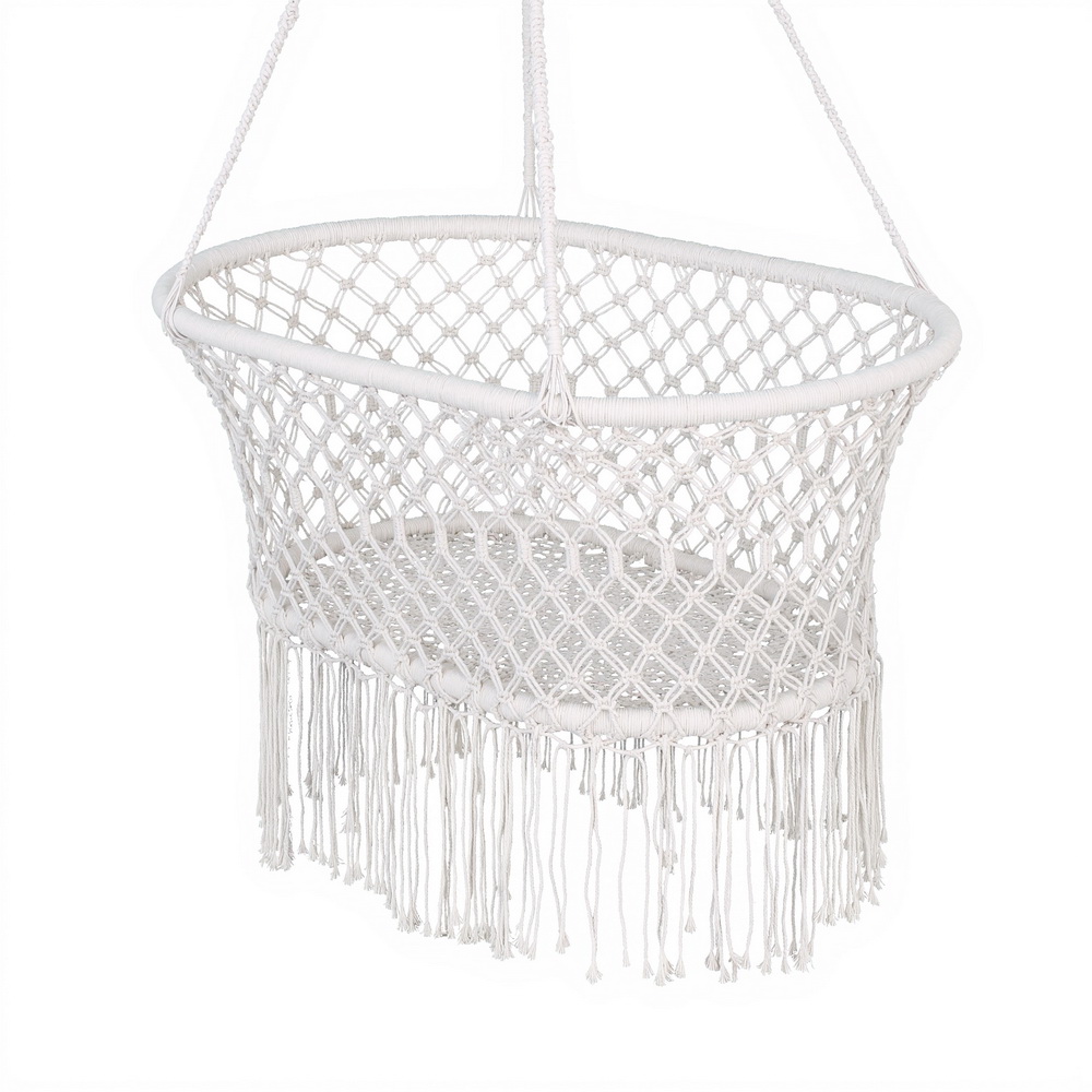 Gardeon Cream Cotton Hammock Chair for Kids view 3