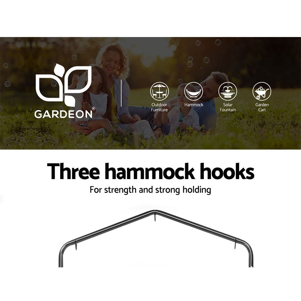 Gardeon Hammock Chair with Stand and Pillow Grey view 4
