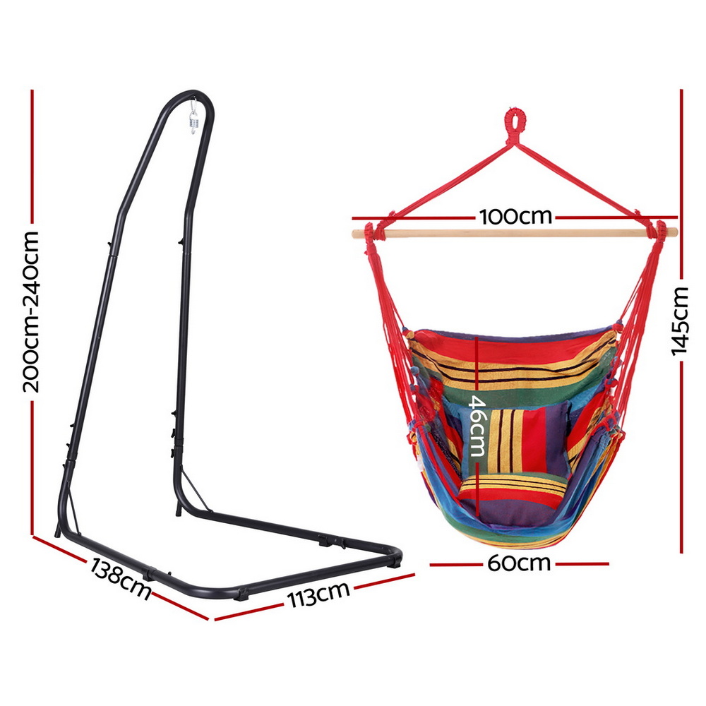 Gardeon Multi-Style Hammock Chair with Steel Stand view 2