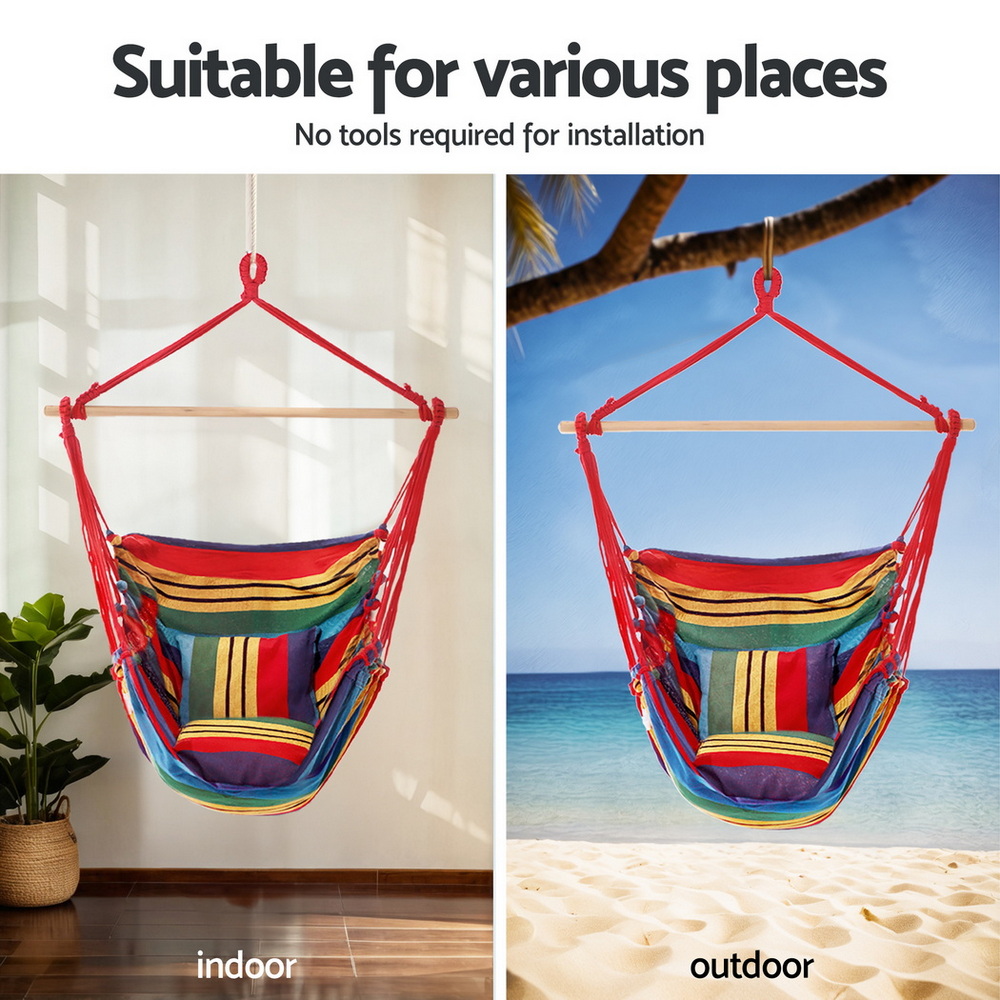 Gardeon Multi-Style Hammock Chair with Steel Stand view 4