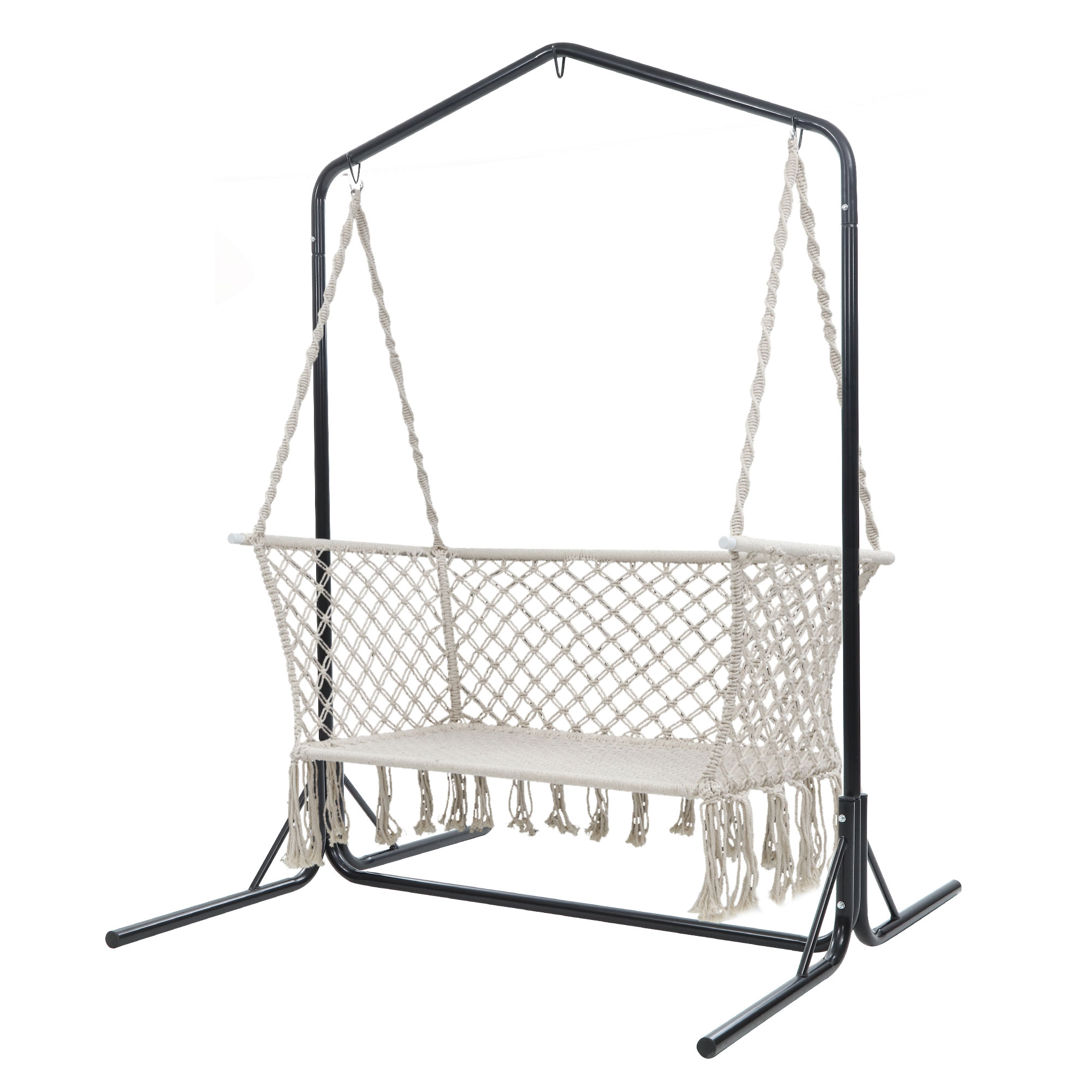 Gardeon Macrame 2-Seater Hammock Chair with Stand