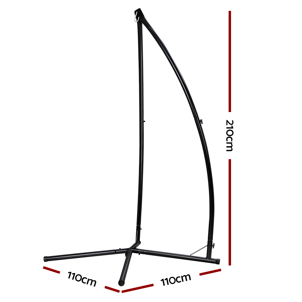 Gardeon Black 2.1m A-Frame Hammock Chair Stand view 2