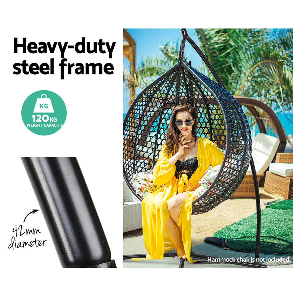 Gardeon Black 2.1m A-Frame Hammock Chair Stand view 5