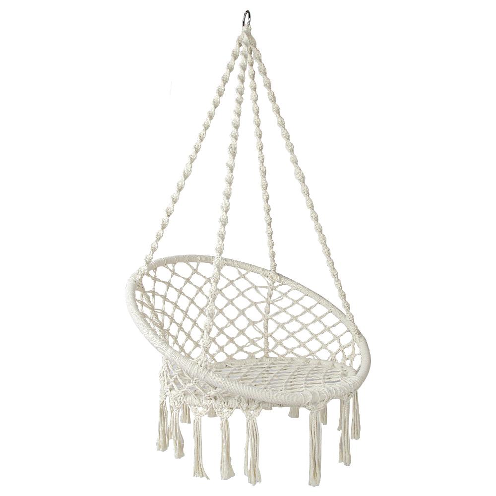 Gardeon Macrame Cotton Hammock Chair with Tassels