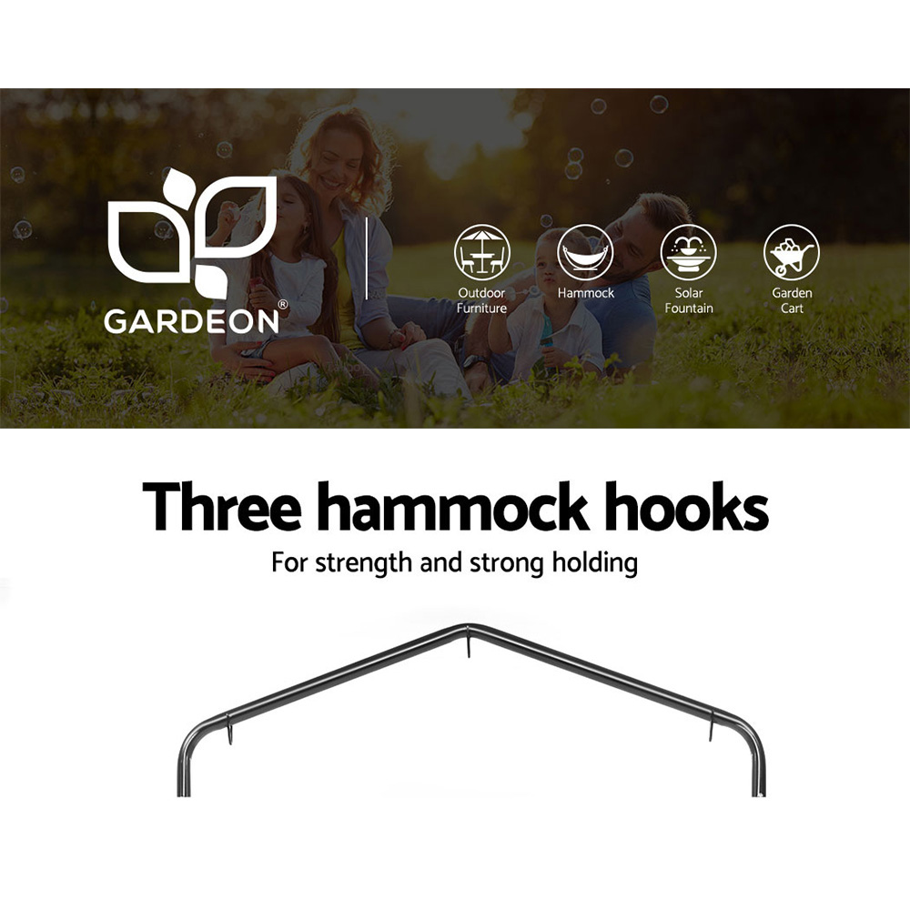 Gardeon Hammock Chair with Stand 124cm Cream view 3
