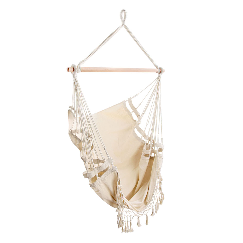 Gardeon Cream Tassel Hammock Chair Swing
