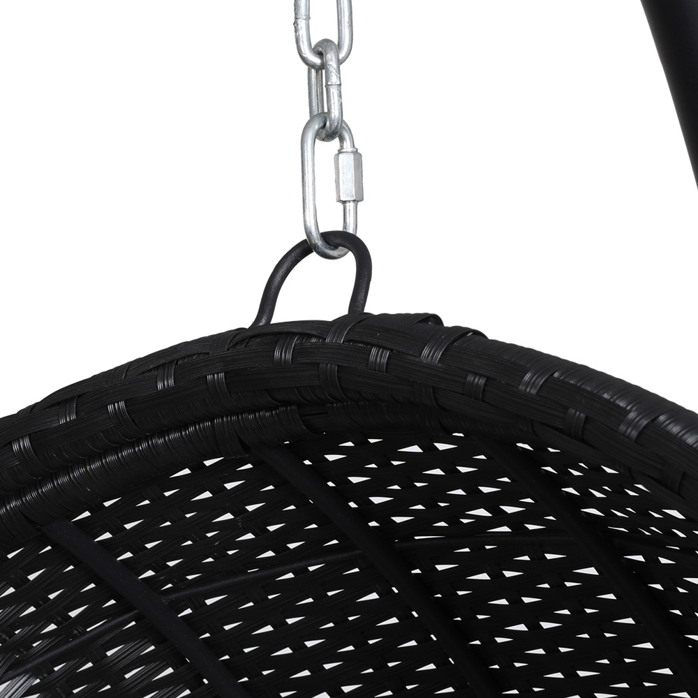 Gardeon Wicker Egg Swing Chair with Armrest view 3