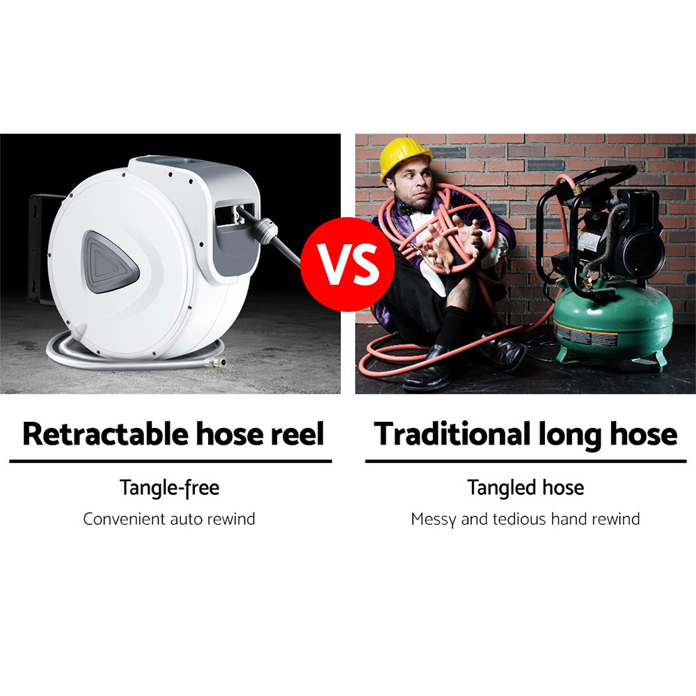 Giantz Retractable Air Hose Reel, Wall Mount, 10m or 20m view 5