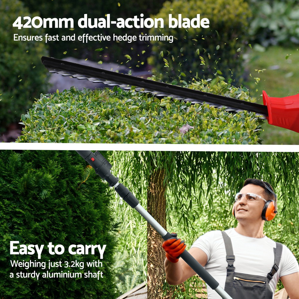 Giantz 20V Cordless Pole Hedge Trimmer with Angle Head view 5
