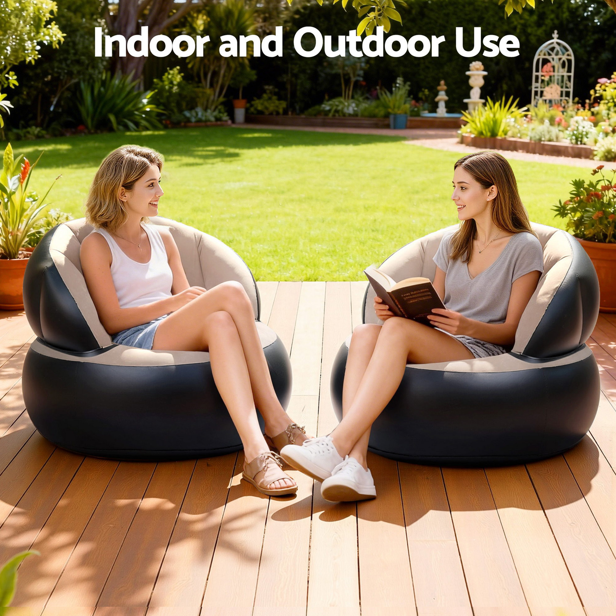 Gardeon Foldable Inflatable Chair Sofa with Pump view 5