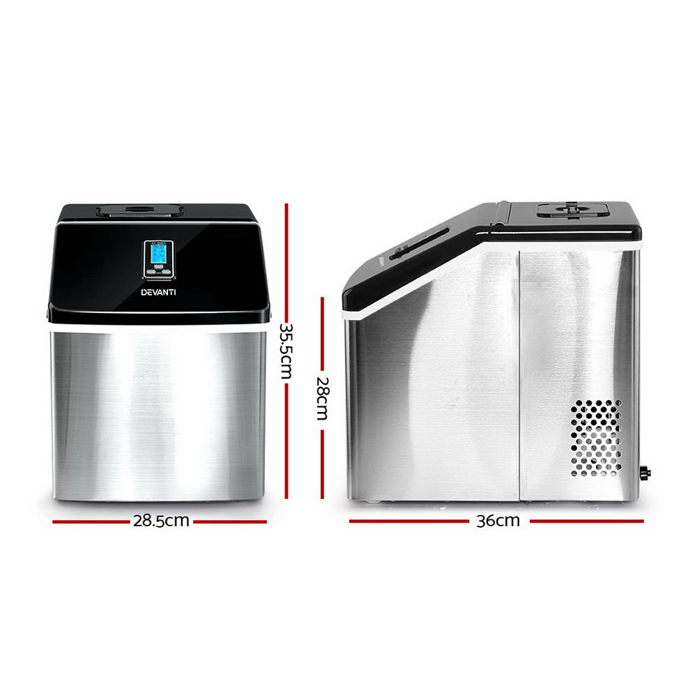 Devanti 18kg Ice Maker Machine Stainless Steel view 2