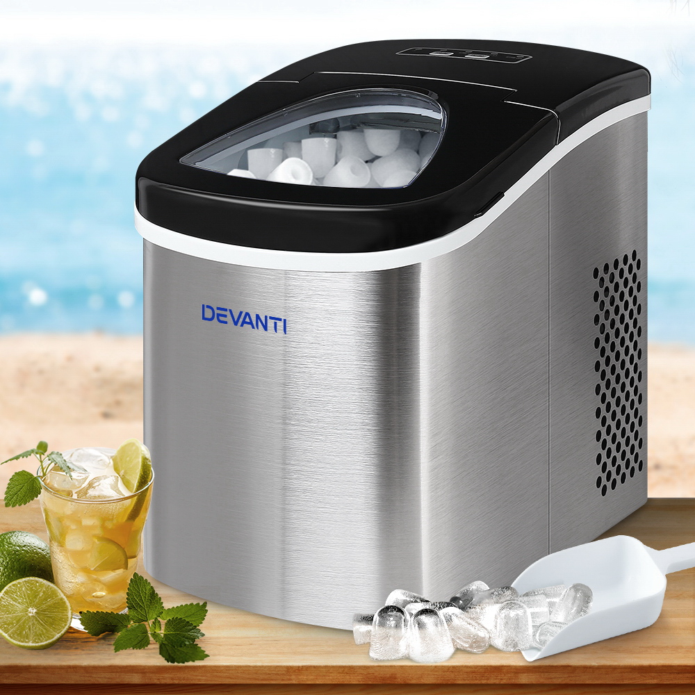 Devanti 2.4L Stainless Steel Ice Cube Maker