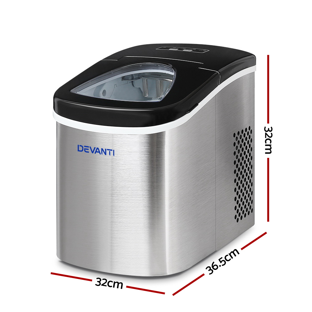 Devanti 2.4L Stainless Steel Ice Cube Maker view 2