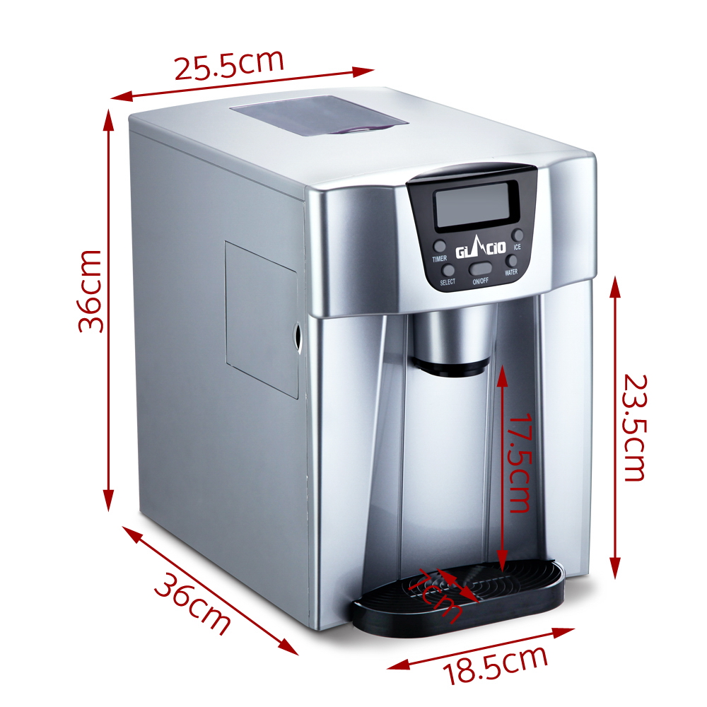 Devanti 2L Ice Cuber Maker and Water Dispenser Silver view 2