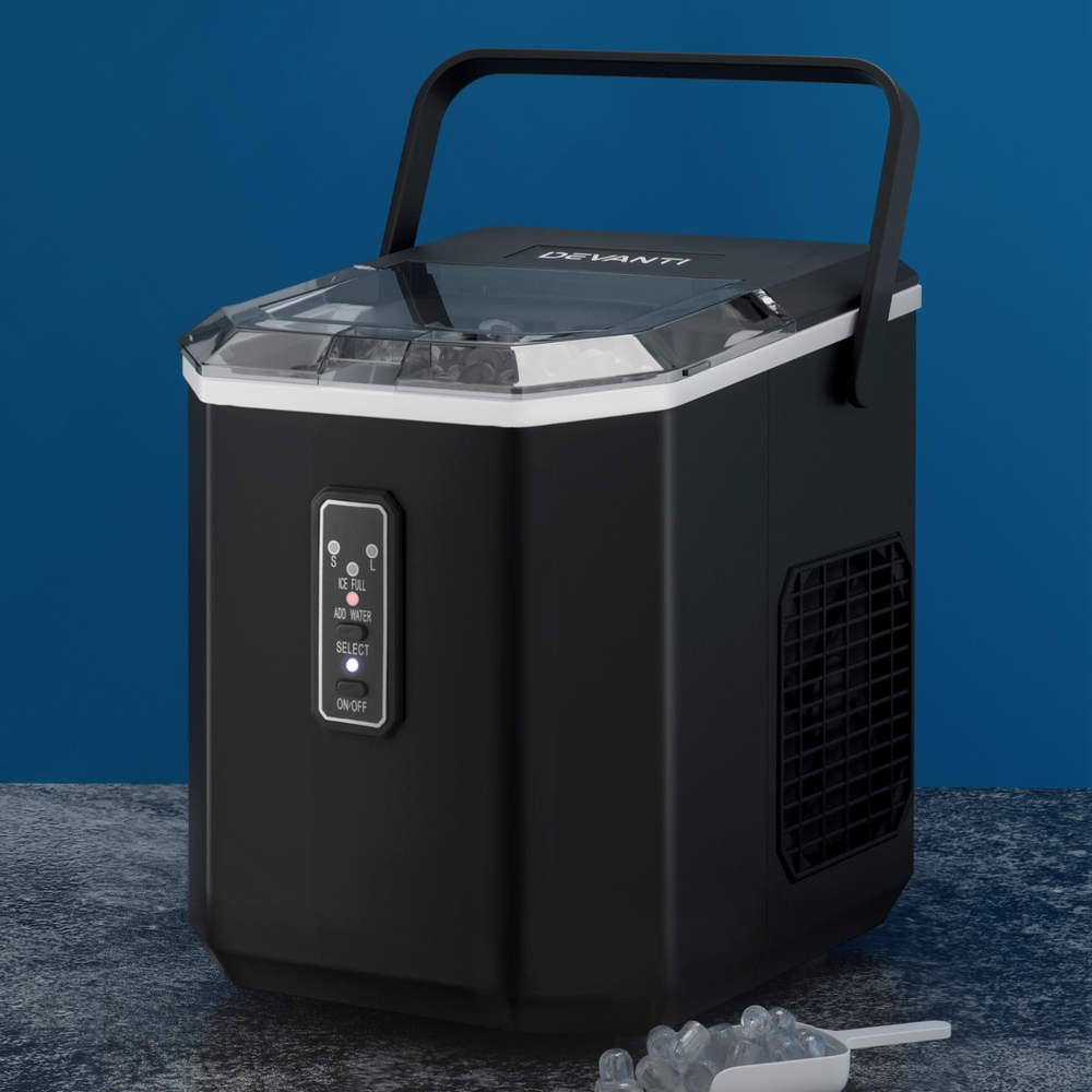 Devanti 12kg Ice Maker Machine with Scoop Holder Black
