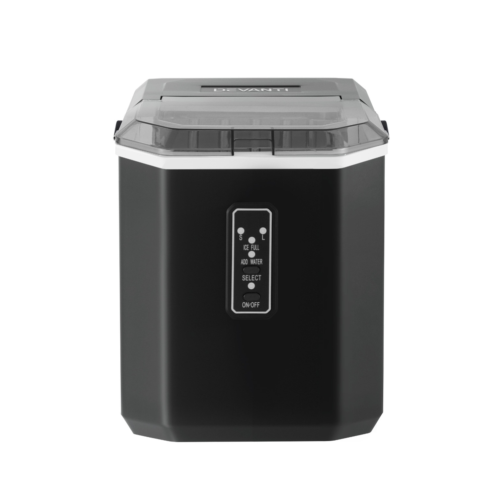 Devanti 12kg Ice Maker Machine with Scoop Holder Black view 3