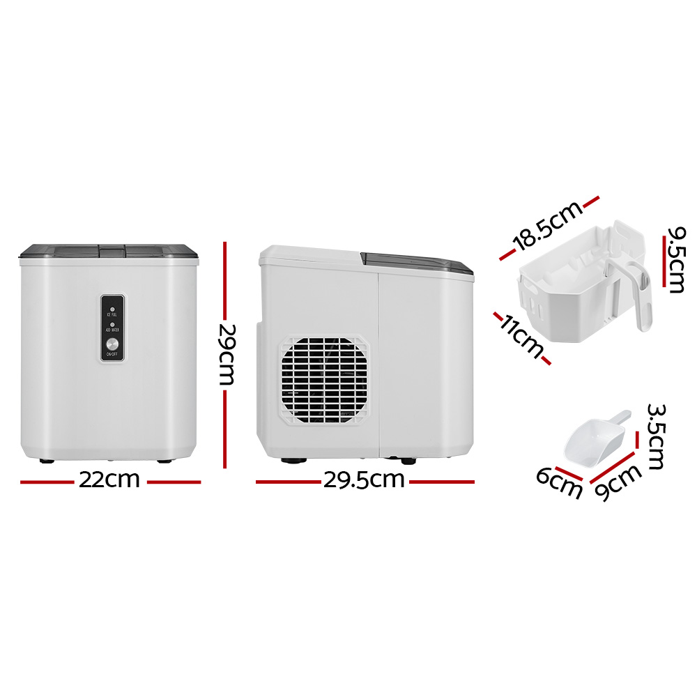 Devanti 12kg Ice Maker Machine Portable Ice Cube Tray view 2