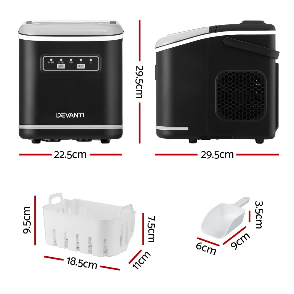 Devanti Portable Ice Maker Machine 1.3L Self Cleaning view 2