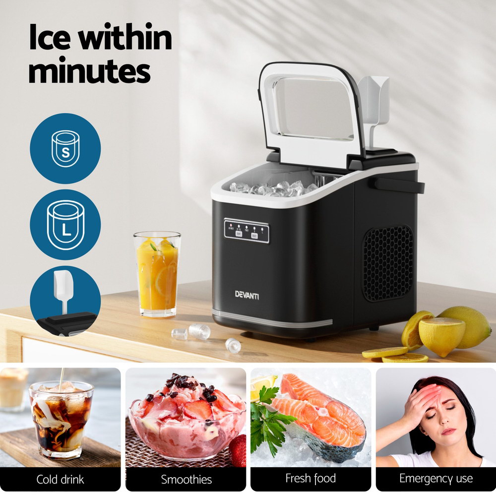 Devanti Portable Ice Maker Machine 1.3L Self Cleaning view 4