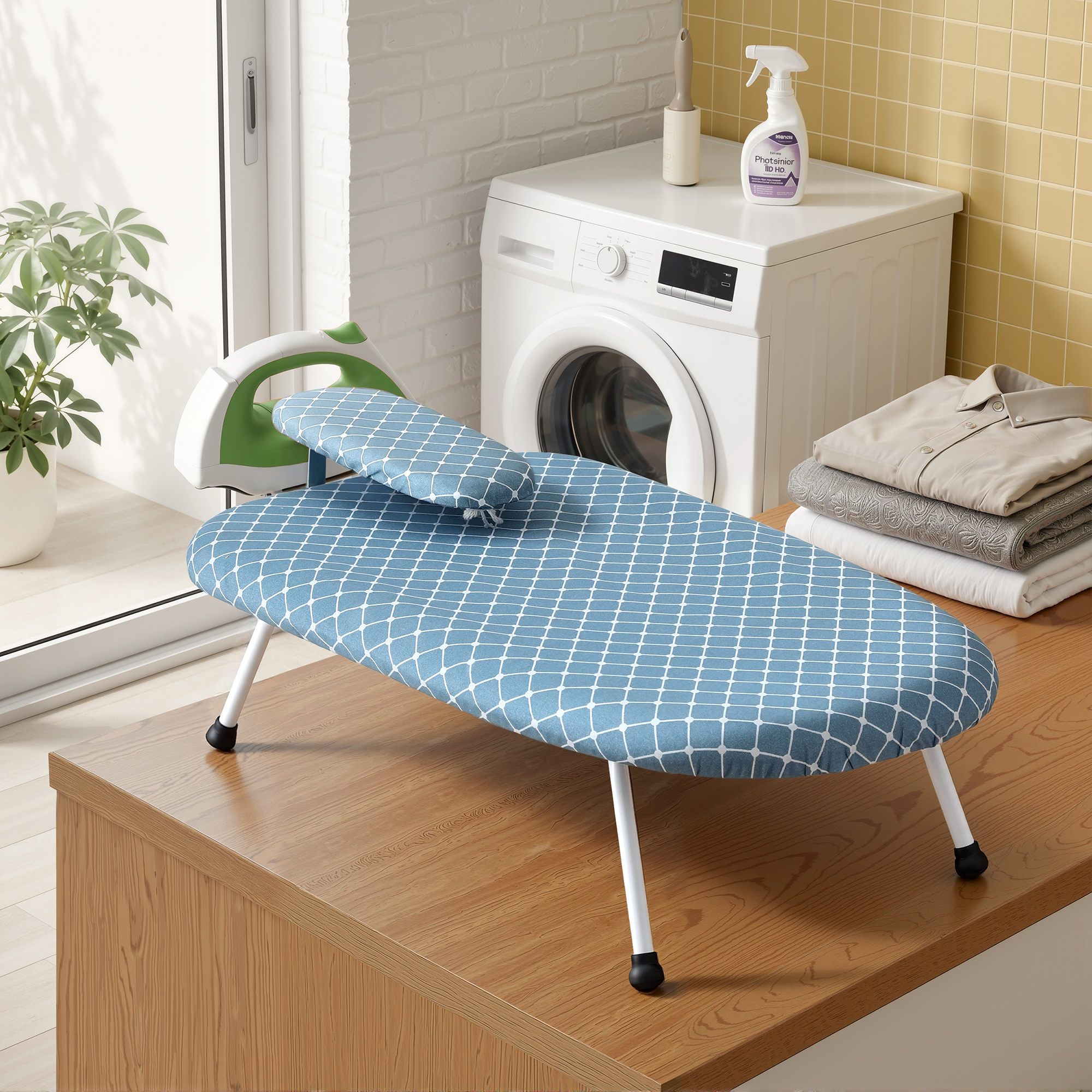 Artiss Tabletop Ironing Board with Folding Legs Blue