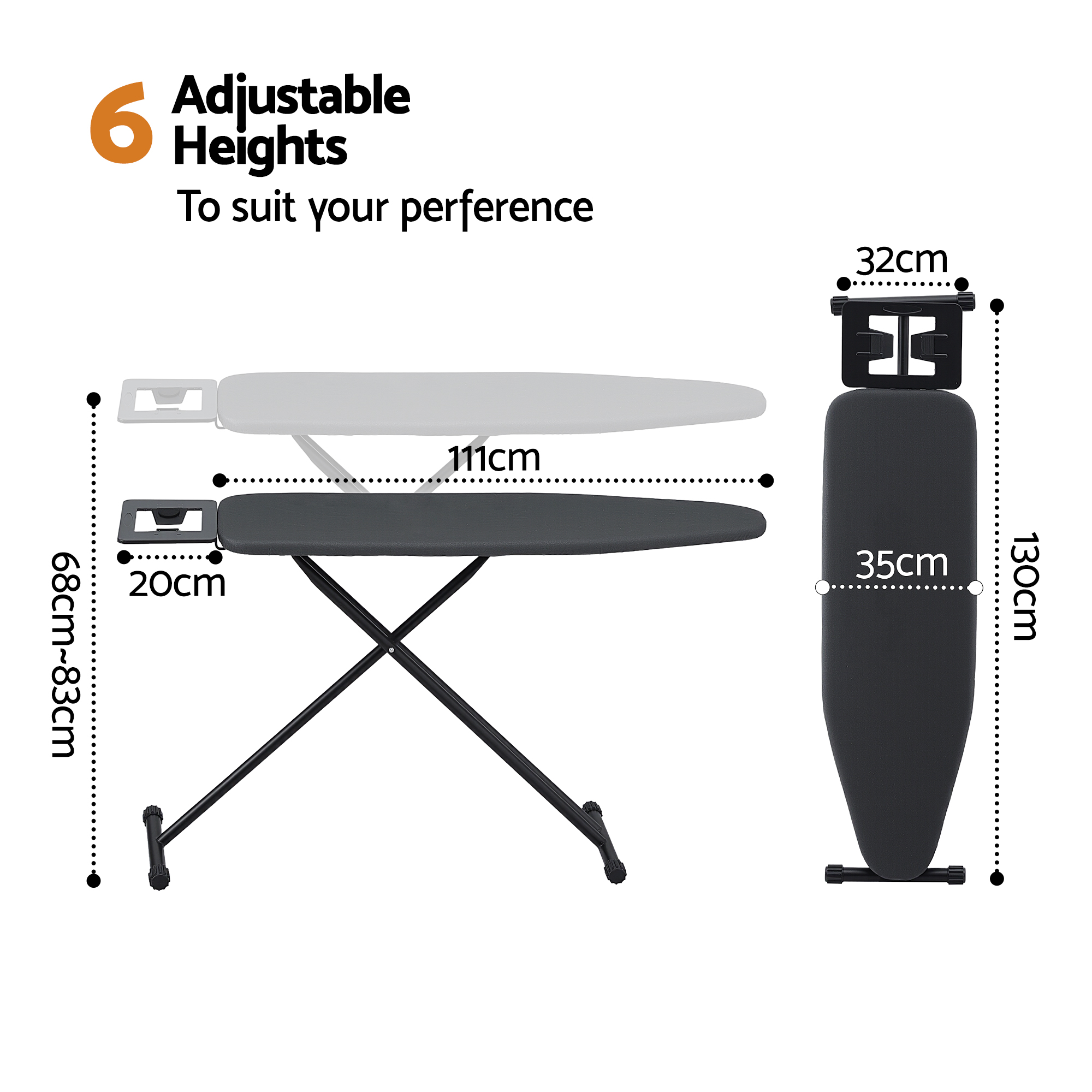 Artiss Ironing Board with Iron Rest and Adjustable Height view 2