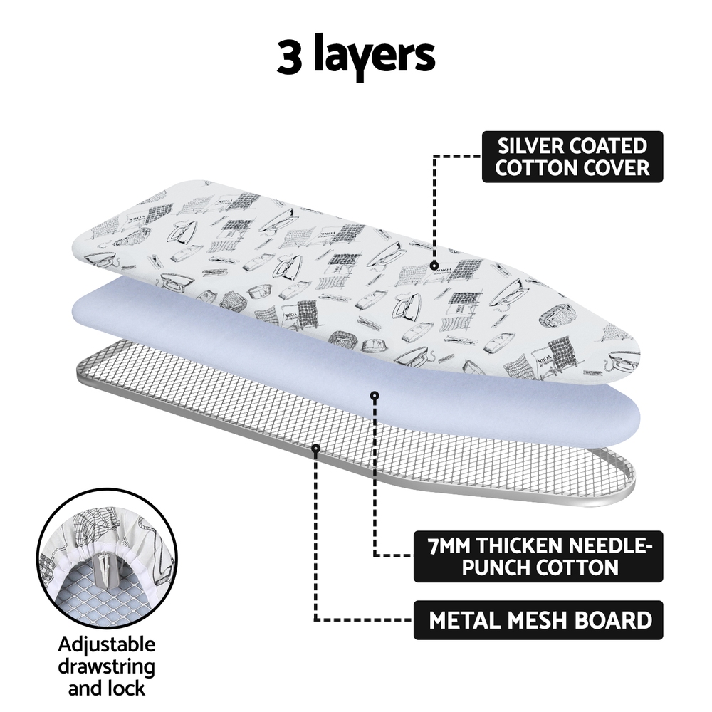 Artiss Wall Mounted Ironing Board Foldable White view 5