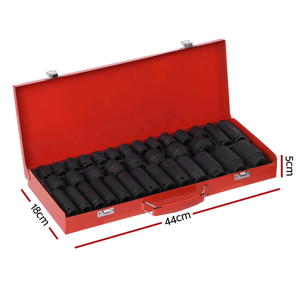 Giantz 35pc 1/2 Inch Drive Impact Socket Set 8 to 32mm view 2