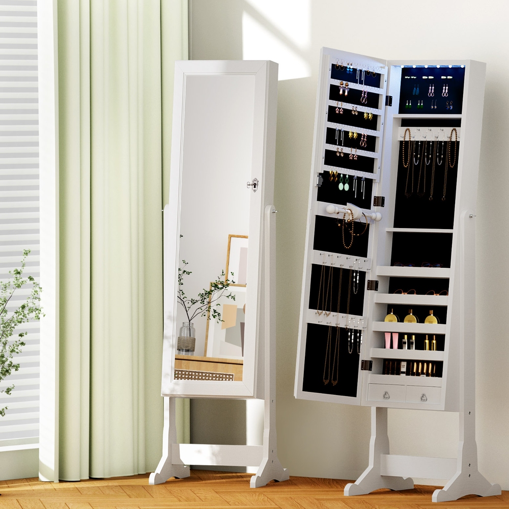 Artiss Free Standing Jewellery Cabinet with Mirror