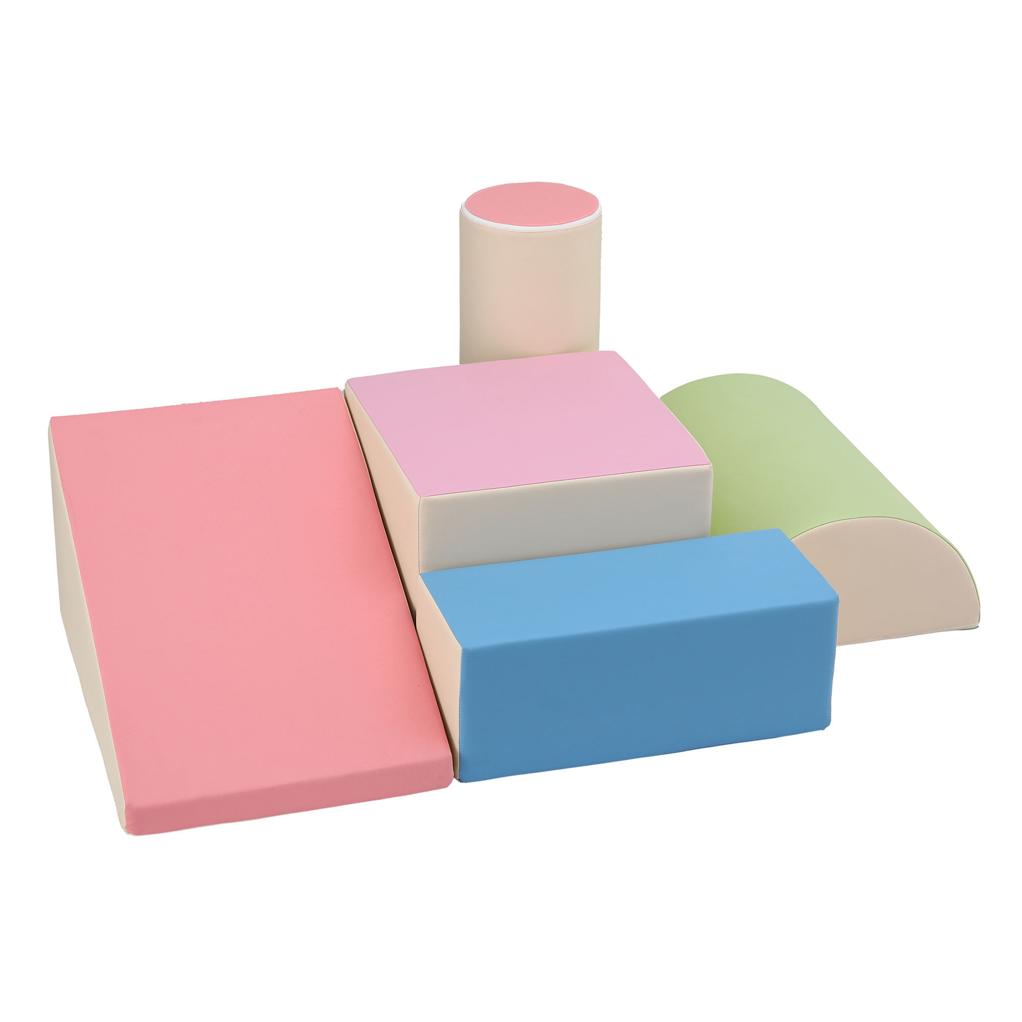 Keezi Kids Climbing Blocks 5-Piece Foam Slide Playset view 3