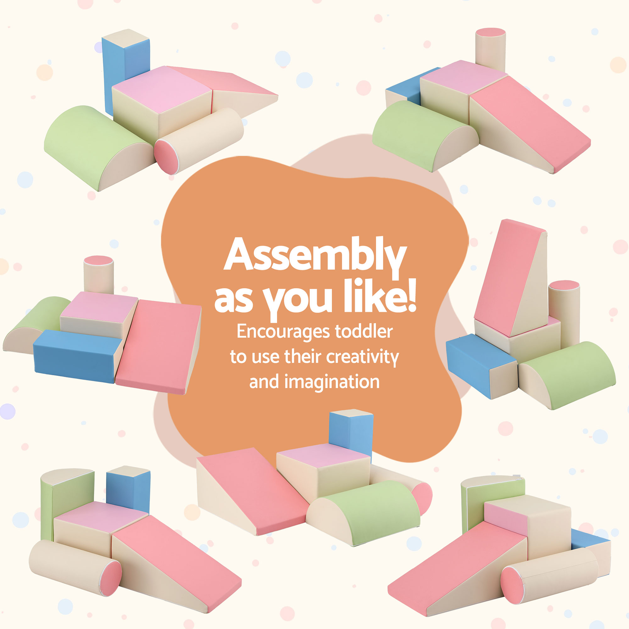 Keezi Kids Climbing Blocks 5-Piece Foam Slide Playset view 5