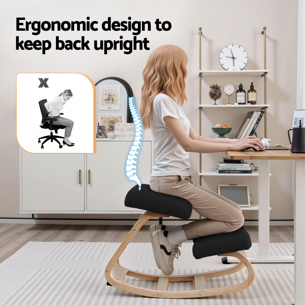 Artiss Kneeling Chair with Memory Foam 120kg Capacity Black view 4
