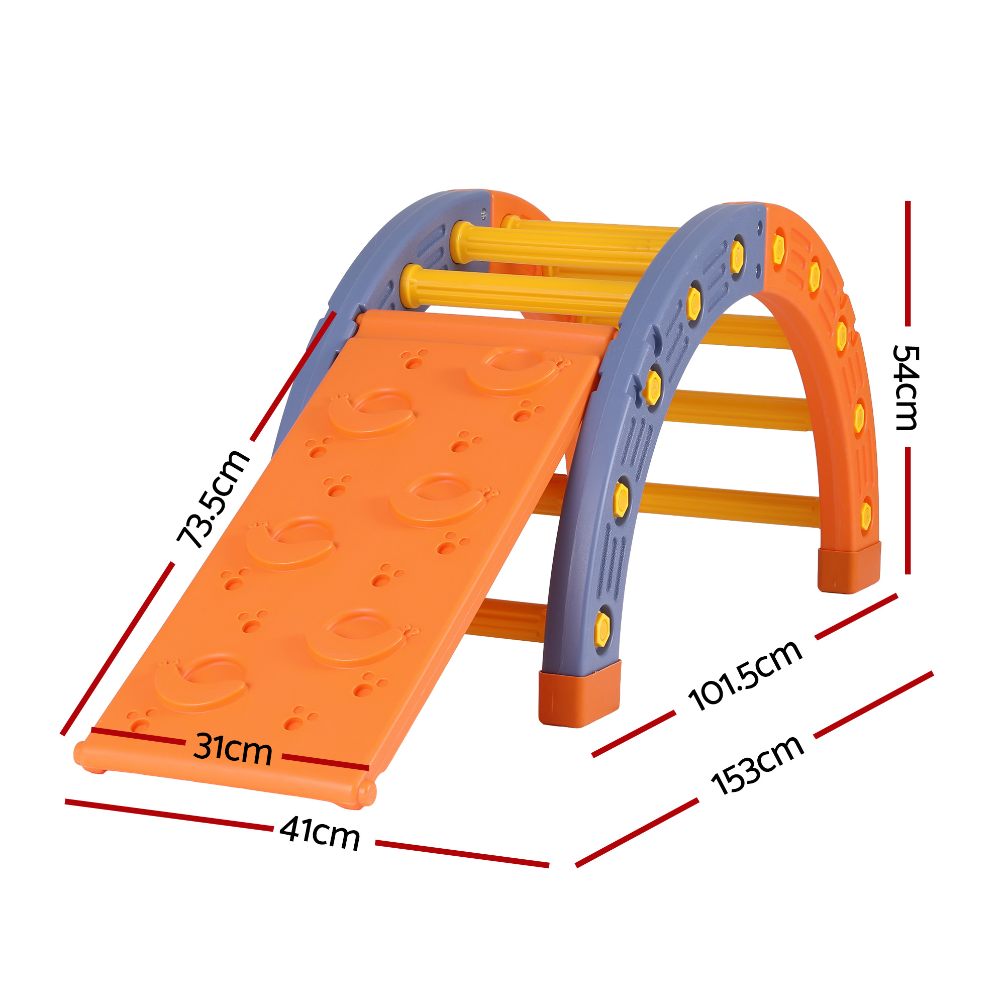 Keezi Kids Climbing Frame Set with Slide and Arch view 2