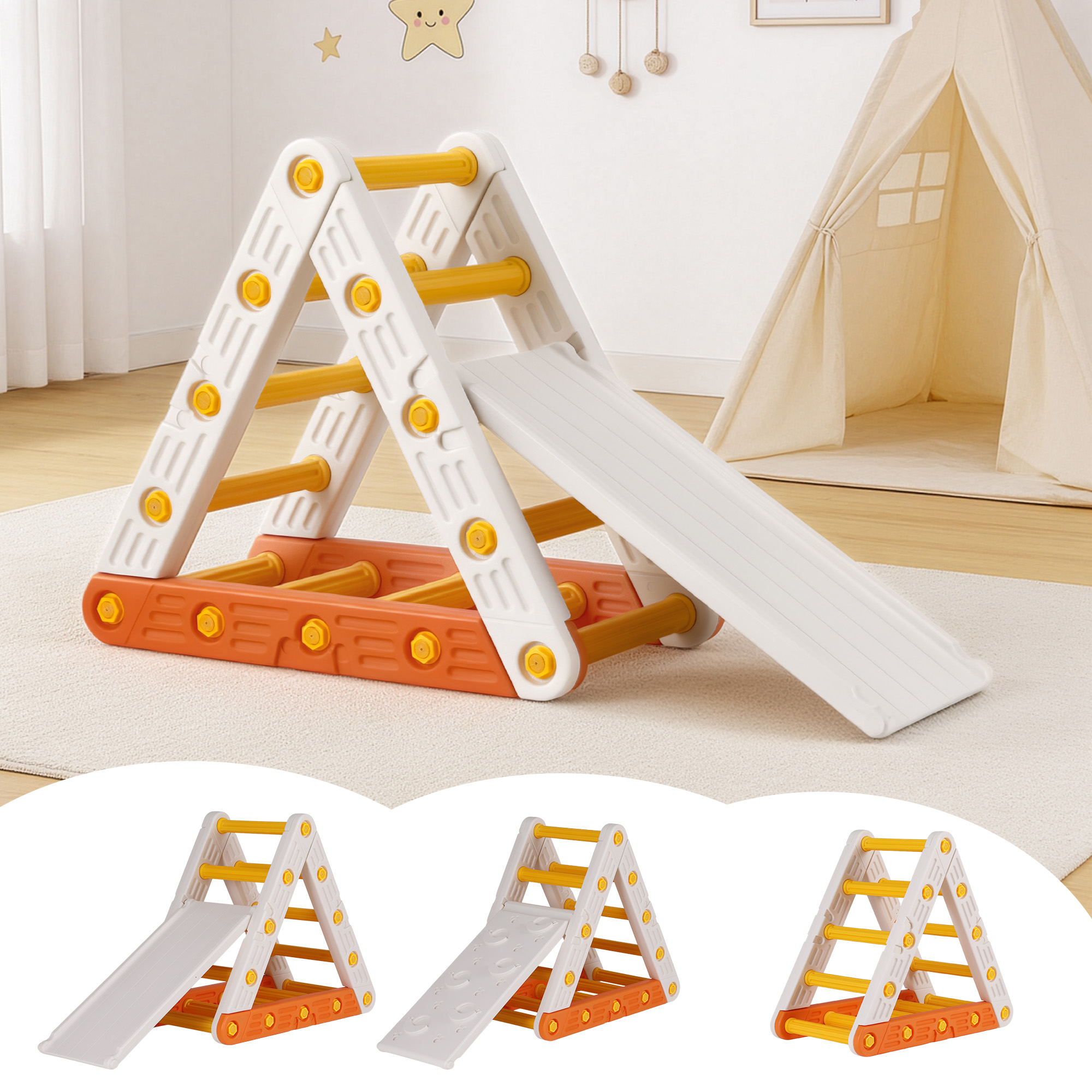 Keezi Kids Climbing Frame Set with Slide Pikler Triangle
