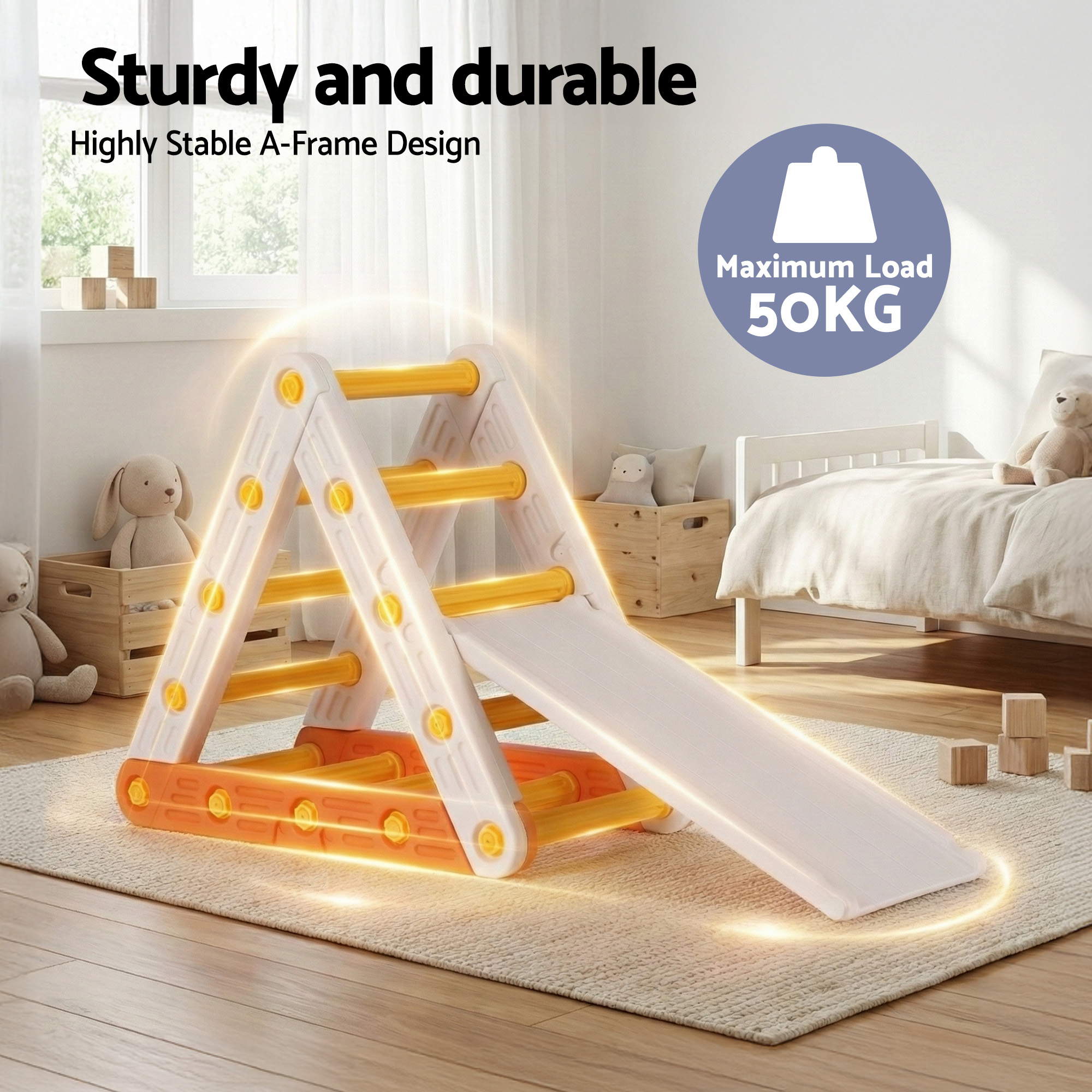 Keezi Kids Climbing Frame Set with Slide Pikler Triangle view 5