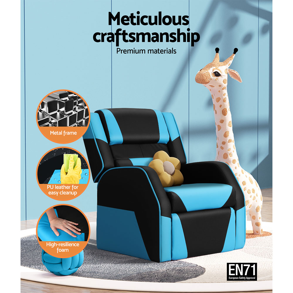 Keezi Kids Gaming Recliner Chair in PU Leather view 5