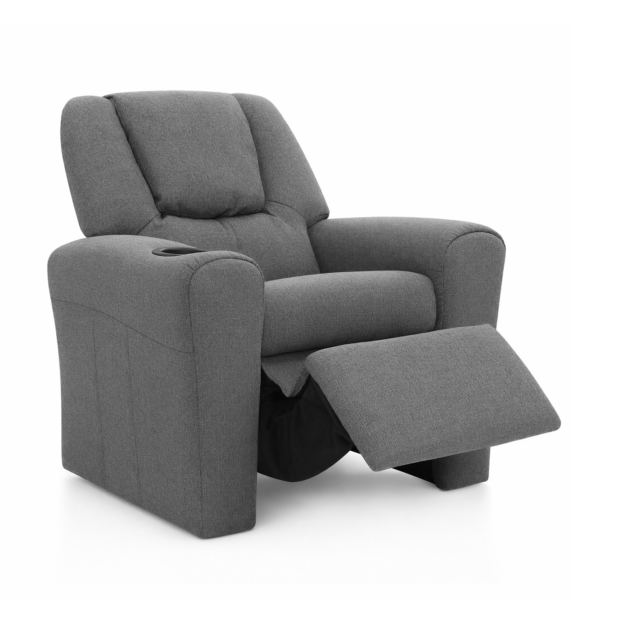 Keezi Kids Grey Linen Recliner Chair with Wide Armrests view 3