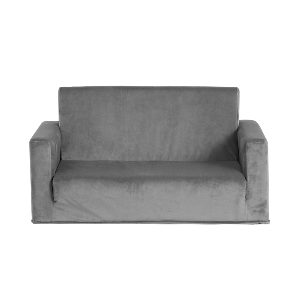Keezi 2 Seater Kids Sofa Flip-Open Velvet Couch view 3