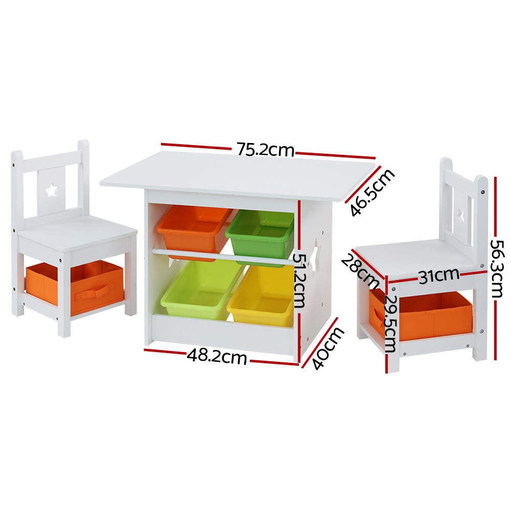 Keezi 3-Piece Kids Table and Chairs Set for Play and Mealtime view 2