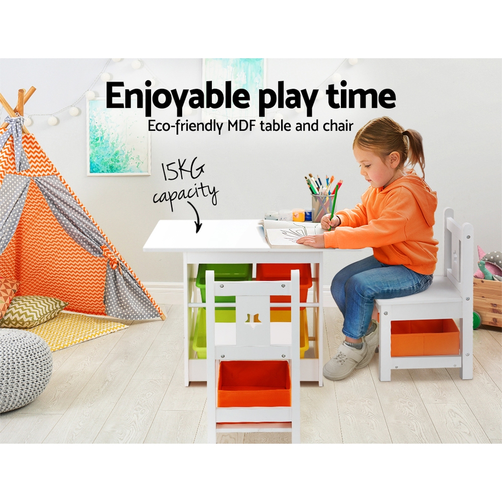 Keezi 3-Piece Kids Table and Chairs Set for Play and Mealtime view 4
