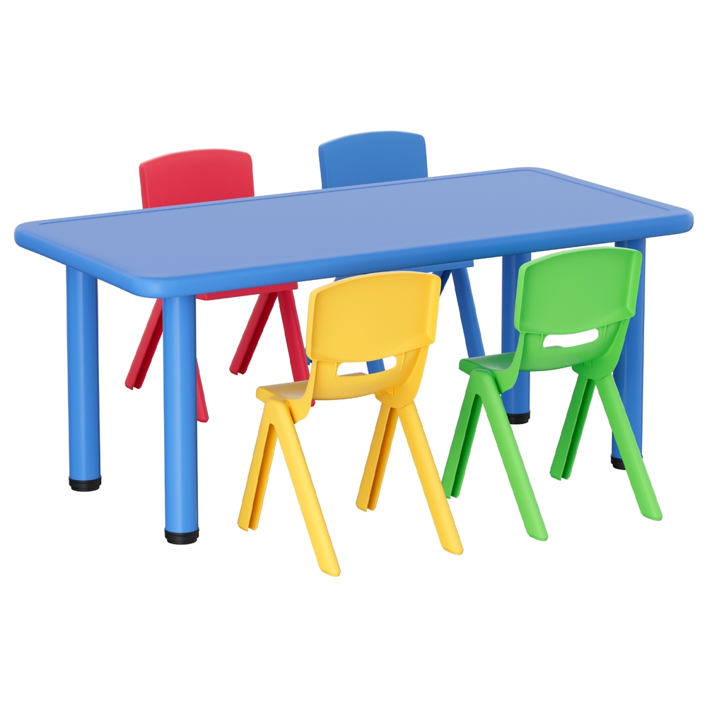 Keezi Kids Table and Chairs Set with 4 Plastic Chairs