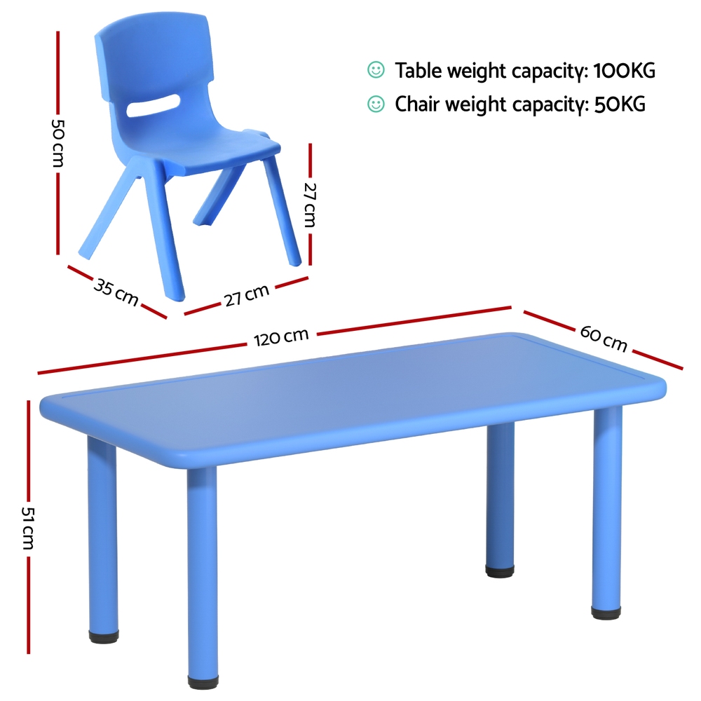 Keezi Kids Table and Chairs Set with 4 Plastic Chairs view 2