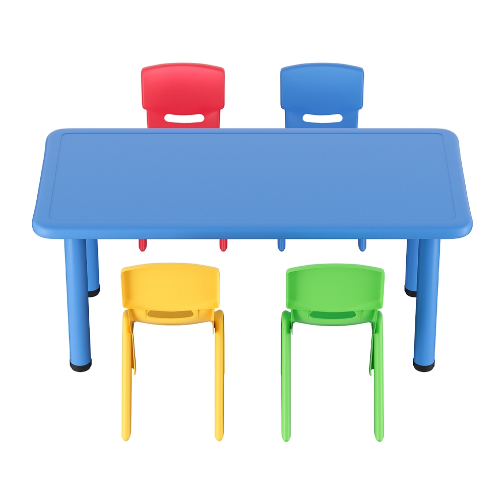 Keezi Kids Table and Chairs Set with 4 Plastic Chairs view 3