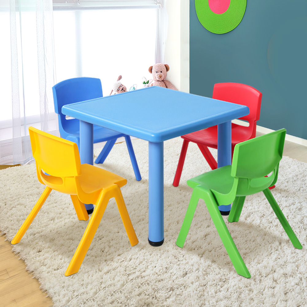 Keezi HDPE Kids Table and Chairs Set with Steel Frame