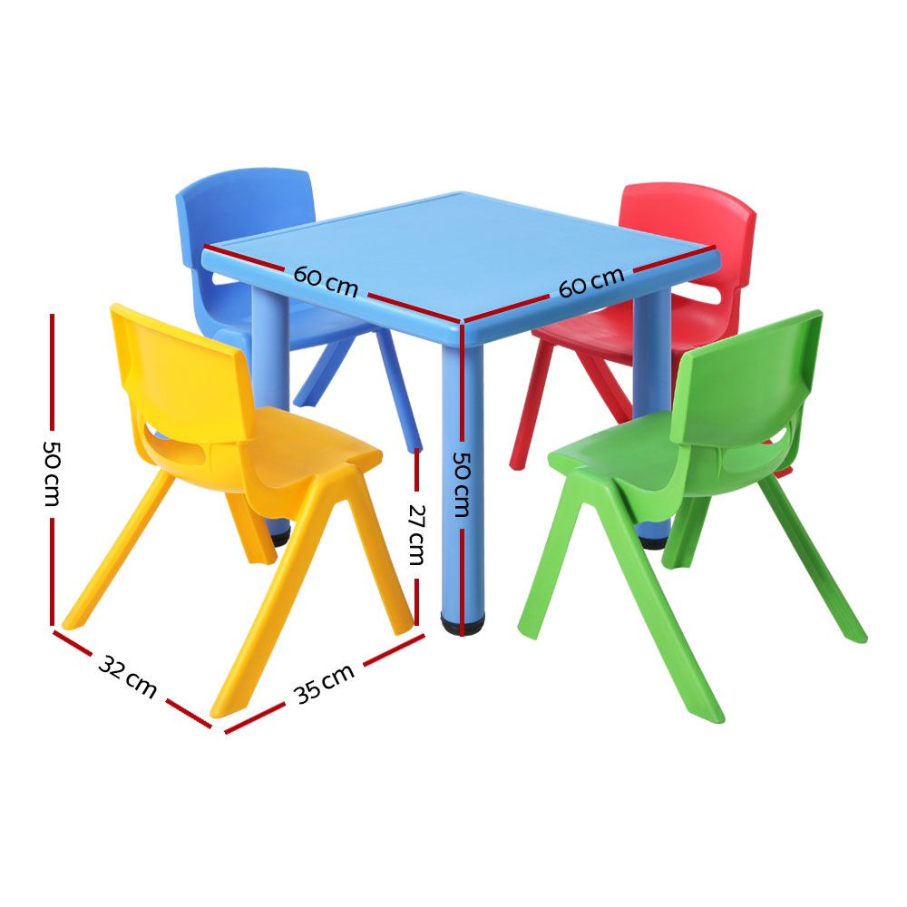 Keezi HDPE Kids Table and Chairs Set with Steel Frame view 2