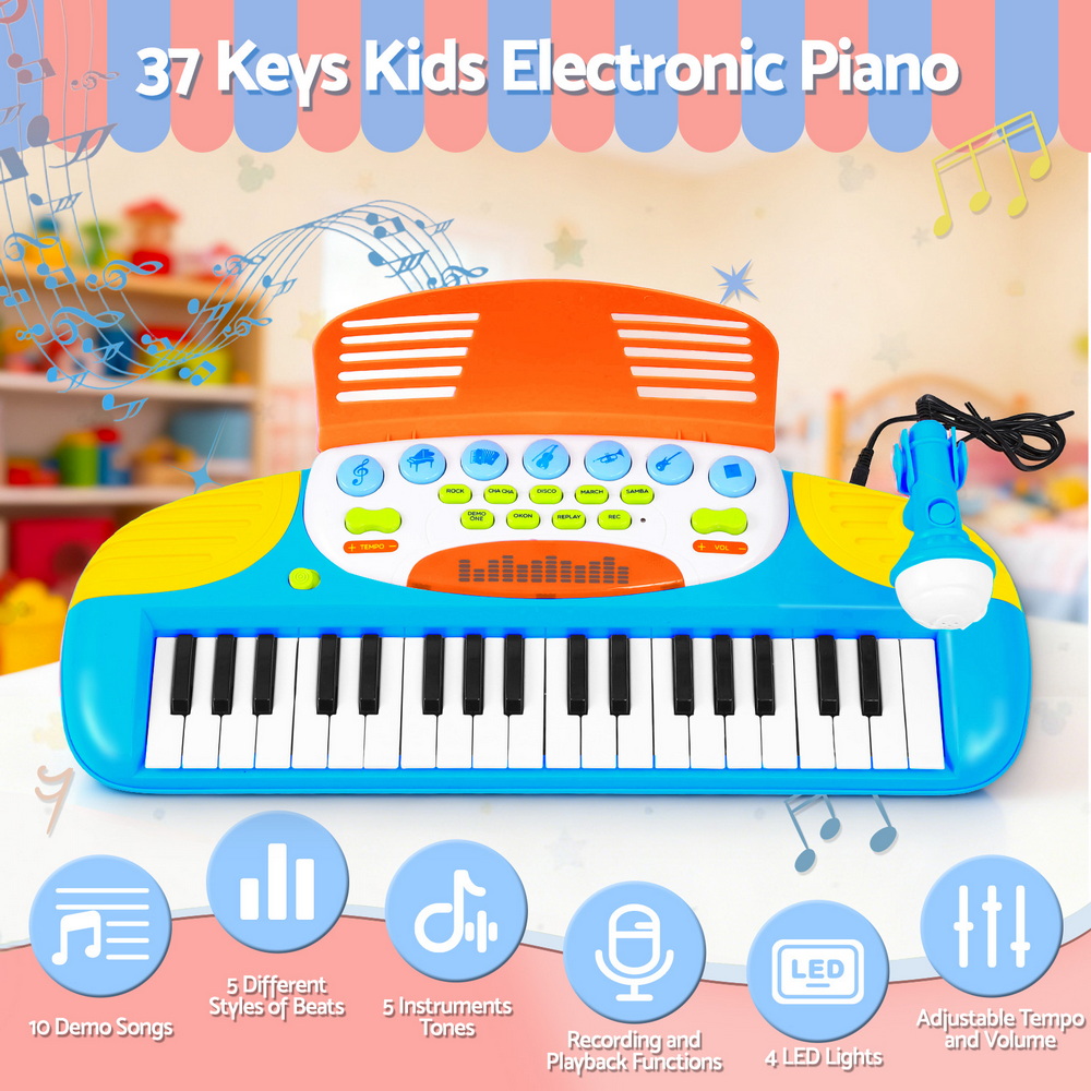Keezi 37-Key Piano Keyboard Set with Stool & Microphone view 5