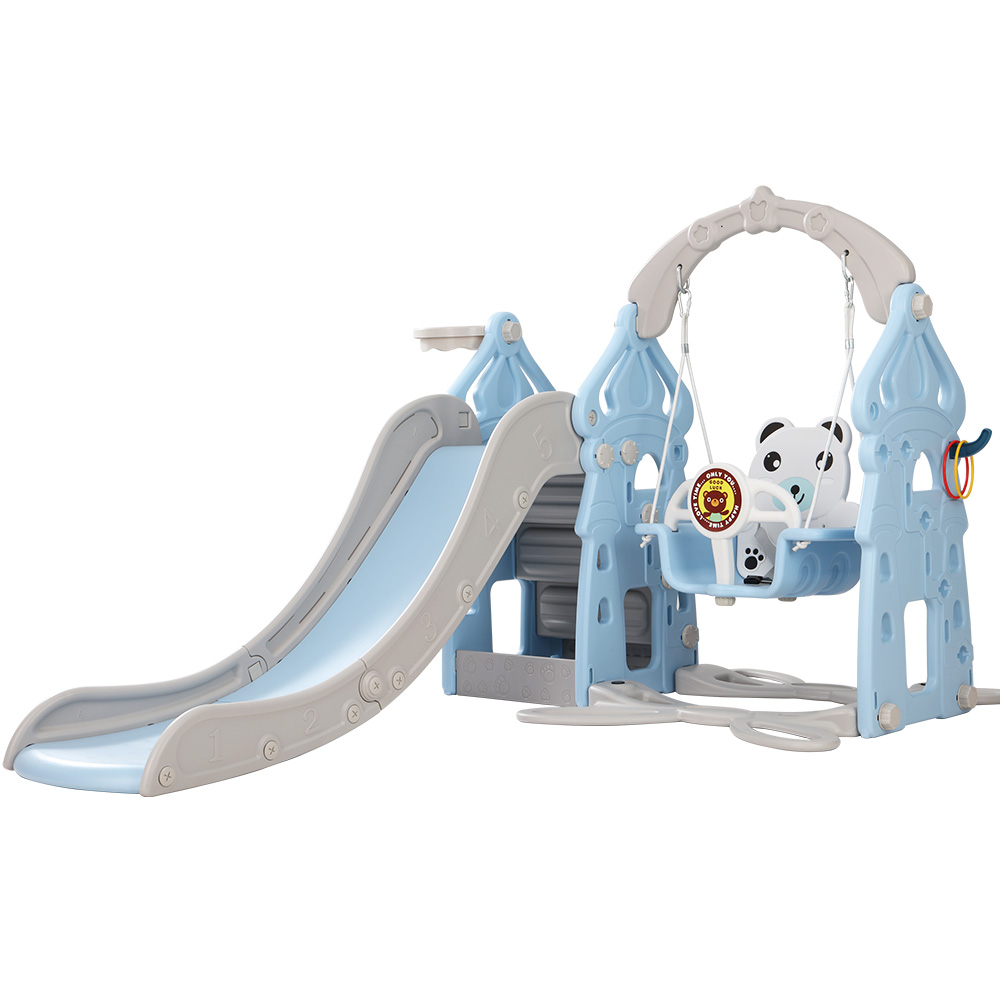 Keezi 5-in-1 Slide Swing Set Ring Game 170cm Blue