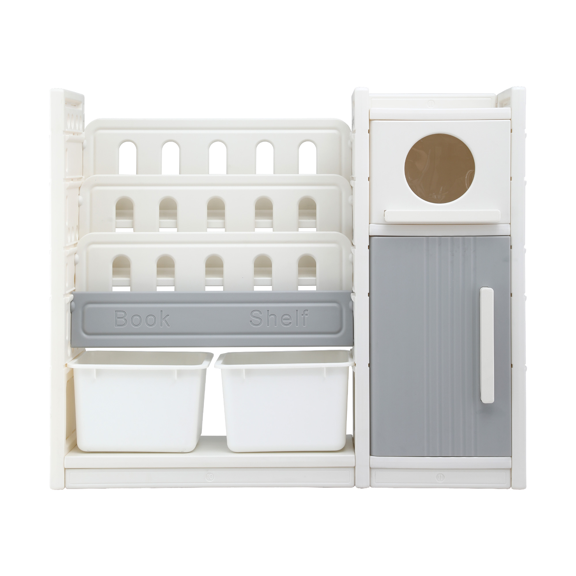 Keezi Kids Toy Storage Organizer with 3-Tier Bookshelf view 4